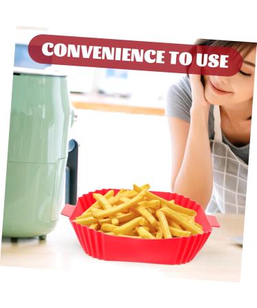 Alipis 2pcs Air Fryer Pan Airfryer Air Fryers Square Round Tray Baking Silicone Bowl Washable Accessories Redx2pcs 24X19.5X5CMx2pcs - Buy Online on GoSupps.com