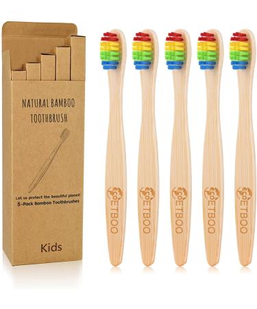 Bamboo Kids Toothbrushes Rainbow 5 Pack Childrens Toothbrush Set Premium Medium Soft Bristles Manual Tooth Brushes Kit Eco-Friendly Wooden Handle Toothbrushes for Children - Buy Online on GoSupps.com