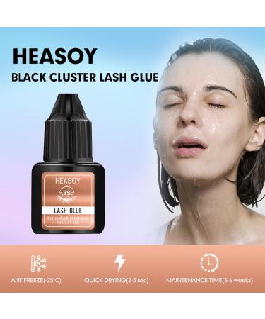 Eyelash Extension Glue by Heasoy - Extra Strong 5ml | 3 Sec Drying | 7 Weeks Retention | Black Adhesive for Self & Professional Use - Buy Online on GoSupps.com