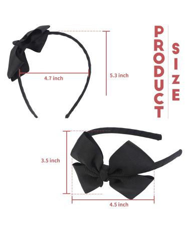 Black Bow Headband for Girls - Grosgrain Ribbon Hair Hoop for Party Decoration & Cosplay Costume - Buy Online on GoSupps.com