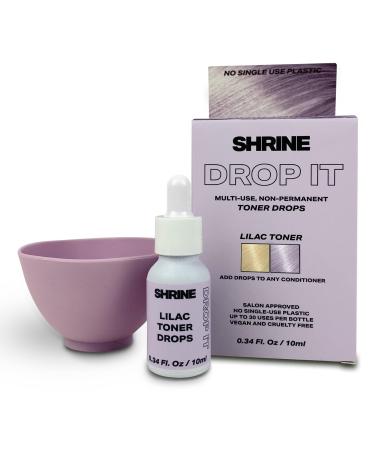 Shrine Drop It - Hair Toner - Temporary Hair Color - Rich Natural Autumn & Winter Shades - Semi-Permanent Dye - Vegan & Cruelty-Free - Multi-Use - 200 Drops Per Bottle (LILAC TONER)