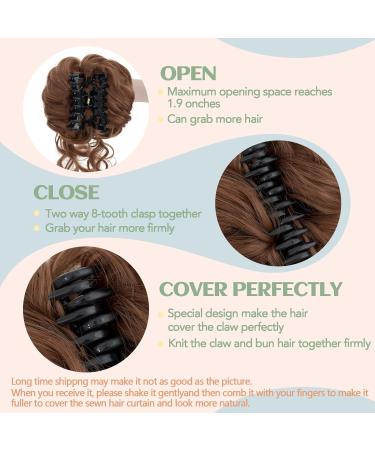 Synthetic Claw Clip Messy Bun Hairpiece, Light Auburn 30 - Women's Curly Wavy Updo Chignon Scrunchie Ponytail Extension by S-Noilite - Buy Online on GoSupps.com