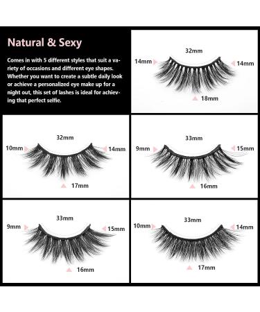 Barbiely False Eyelashes - Fluffy Wispy 3D Faux Mink Lashes - Dramatic Volume & Length - 5 Pairs - Buy Online on GoSupps.com