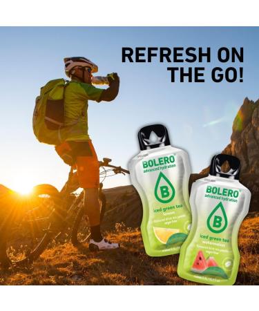 Bolero TH VERT GLAC FRAMBOISE & GRENADE 24x3g | Poudre pour boisson sans sucre dulcor e la st via + vitamine C | convient aux enfants aux sportifs et aux diab tiques | sans gluten - Buy Online on GoSupps.com