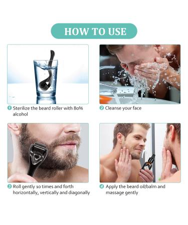 Beard Growth Kit with Derma Roller, Oil, Balm, Comb - Perfect Gift for Men - Fathers Gifts for Dad - Buy Online on GoSupps.com