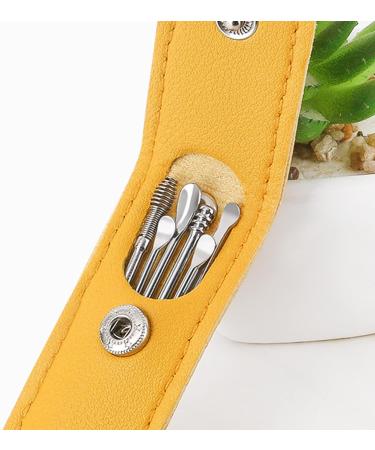 Stainless Steel Ear Cleaner - Ear Pick Earwax Removal Kit | Ear Cleaning Tool Set with Storage Case Reusable Ear Curette Wax Removal Set for Family Shakven Yellow - Buy Online on GoSupps.com