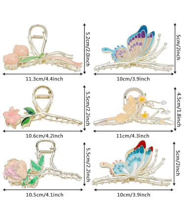 WHAVEL 6 Pcs Butterfly Flower Claw Clip Cute & Strong Metal Hair Clips for Women - Buy Online on GoSupps.com