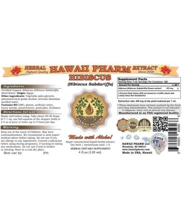 Organic Hibiscus Liquid Extract Tincture Supplement 2 oz - 100% Pure Hibiscus Flowers - 2 Fl Oz Bottle - Buy Online on GoSupps.com