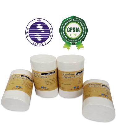 BlueSnail Bamboo Unscented Diaper Liners - Fragrance and Chlorine Free (4PK, 400 Count) - Buy Online on GoSupps.com