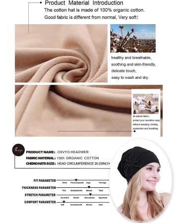 Osvyo Cotton Chemo Turbans Headwear Beanie Hat Cap for Women - Black - Buy Online on GoSupps.com