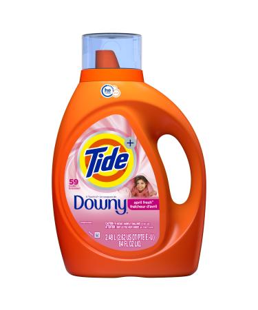 Tide Plus A Touch of Downy Liquid Laundry Detergent April Fresh 84 fl oz 59 loads HE Compatible