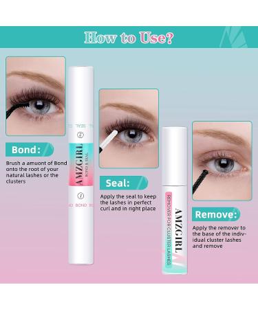 Amzgirl Lash Bond and Seal Remover Kit - Strong Hold Eyelash Glue Remover for DIY Extensions - Waterproof Formula - Fast Residue Removal - Black Bond + Remover - 1 Count - Buy Online on GoSupps.com
