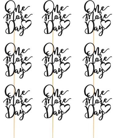 Arthsdite 24Pcs One More Day Cupcake Toppers Glitter Wedding Rehearsal Dinner Cupcake Picks Decoration for Wedding Countdown Theme Party Cake Decorations Supplies - Black Glitter - Buy Online on GoSupps.com