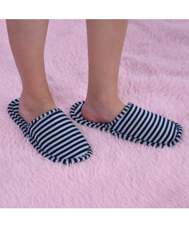 Keenso Reisen Foldable Slippers - Soft Cotton Portable Reusable Indoor Travel Slippers for Men - Non-Slip Blue Stripes for Hotel Plane & Home Use - Buy Online on GoSupps.com