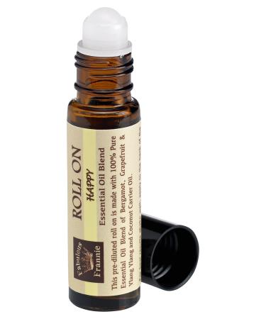 Fabulous Frannie Happy Essential Oil Blend Roll-On Pre-diluted Made with 100% Pure Essential Oil Blend of Bergamot Grapefruit Ylang Ylang and Coconut Carrier Oil 10ml (Pack of 1)
