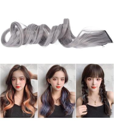 Hair Extension Synthetic Colorful Clip In Hairpiece Curling Wig for Party for Prom for Girls White tea ash - Buy Online on GoSupps.com