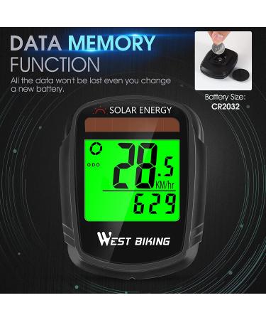 Bike Computer with Solar Energy | Wireless Bicycle Speedometer & Odometer | Waterproof LCD Backlight | Multi-Function Cycling Computer - Buy Online on GoSupps.com