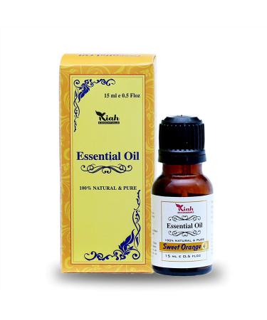 Ganga ayurveda kiah essentials sweet orange essential oil pure natural and undiluted therapeutic quality for skin hair body face and good mood || 15 ml