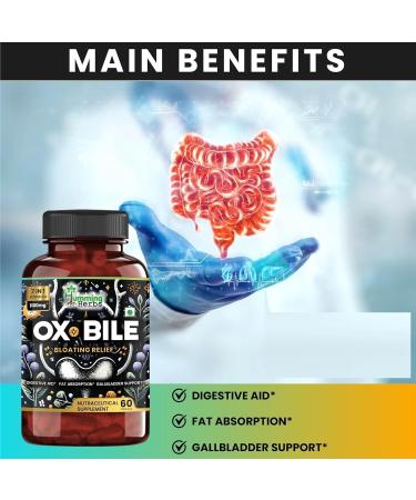 SS Ox Bile Extract 1100mg - Digestive Aid for Bloating Relief Enhanced Fat Absorption and Gallbladder Support - With Probiotics Turmeric Inulin - Buy Online on GoSupps.com