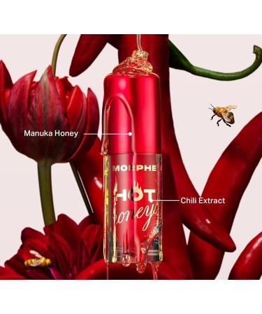 Morphe Hot Honeys Volumizing Lip Oil Plumper - Hydrating Lip Gloss for Women with Manuka Honey + Chili Extract - Makeup for Tingling Volume & Glossy Sheer Tint - Hive Mentality (0.15 fl oz) - Buy Online on GoSupps.com