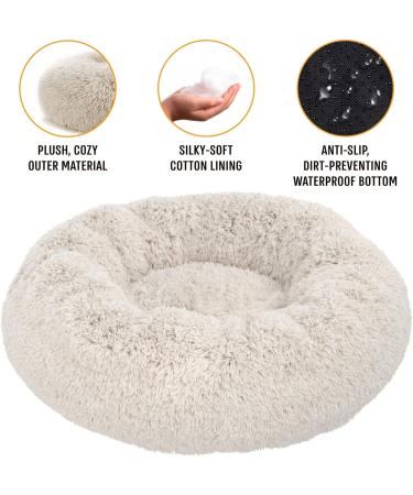 Active Pets Plush Donut Dog Bed - Calming Anti-Anxiety Bed for Small, Medium & Large Dogs & Cats - Buy Online on GoSupps.com