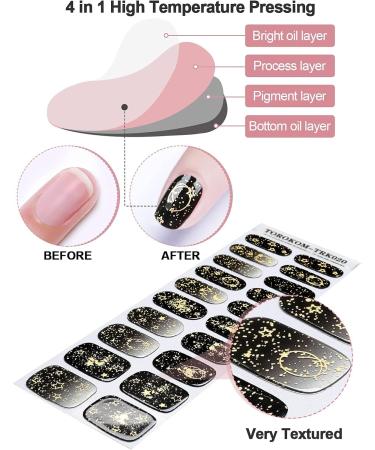 EBANKU Hot Gold Gel Nail Strips - Long Lasting, Waterproof, Real Nail Polish Wraps - Buy Online on GoSupps.com