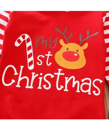 Geagodelia Baby Boy Christmas Romper Overall Jumpsuit 3-6 Months Red - Elk | My First Christmas Outfit - Buy Online on GoSupps.com