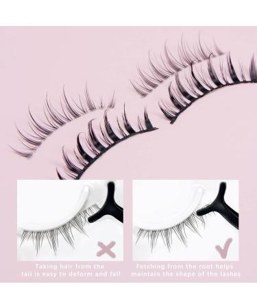 10 Pairs Manga Lashes - Japanese Style Natural 3D Eyelashes with Clear Band for Cosplay Makeup | Short & Lightweight (Pack of 1 - Buy Online on GoSupps.com