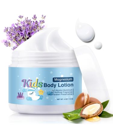 Magnesium Lotion For Kids & Babies Bedtime Magnesium Cream For Sleep Leg Cramps Lavender Calming Magnesium Oil Lotion For Bone & Muscle Relaxation Apply to Feet 4 OZ. Lavender - 4OZ 4 Ounce (Pack of 1)