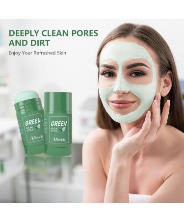 Howoon Green Tea Mask 2 Pack - Deep Cleanse and Purifying Clay Mask Stick for Blackhead Removal and Oil Control - Suitable for All Skin Types - Men and Women - Buy Online on GoSupps.com