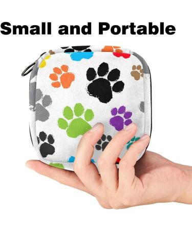 Colorful Dog Paws Women s Binding-Up Bag | Tampon Storage with Zip Pockets - Stylish & Functional - Buy Online on GoSupps.com