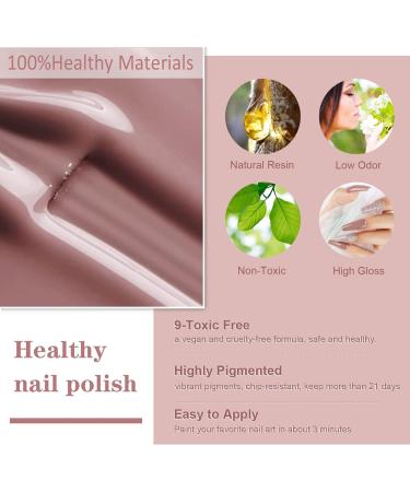 INPING Gel Polish Nude 10 Colors Set | UV Nail Polish for French Manicure | Natural Nude, Pink, Beige, Brown, Red, Gold Glitter | Soak Off UV/LED - Buy Online on GoSupps.com