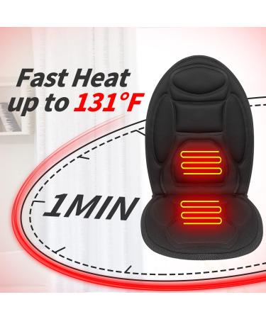 Seat Massager with Heat and Vibrating Nodes - Black Chair Massage Cushion for Back, Shoulder, and Thighs Relief - Buy Online on GoSupps.com