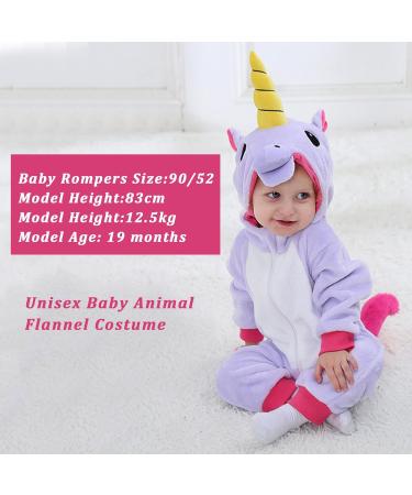 Doladola Baby Rompers Animal Hooded Onesie Toddler Jumpsuit 12-18 Months - Purple Unicorn - Buy Online on GoSupps.com
