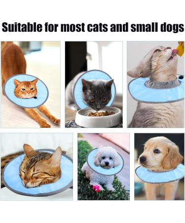 Cat Recovery Collar Adjustable Cat Neck Protective Cat Collar Waterproof Elizabethan E Collar for Cats Kittens Puppies after Surgery to Stop Licking Wounds (Blue) - Buy Online on GoSupps.com