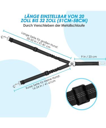 Slowton 2-in-1 Dog Car Seat Belt - Durable Adjustable Tangled-Free Elastic Safety Harness for Small & Medium Dogs - Reflective Design for Safe Travels - Buy Online on GoSupps.com