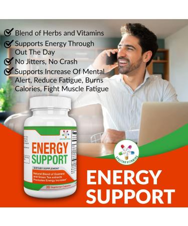 Buy Spectra Vitamins Natural Energy Support 30 Guarana Capsules with Vitamin B12 & Green Tea Extracts | Natural Energy Supplements - Buy Online on GoSupps.com
