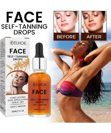 Self-Tanning Drops for Face Self-Tanning Serum Face Moisturizing Serum Auto Tanning Face Natural Sunless Self Tan Drops for Bronzing Complexion 30ml - Buy Online on GoSupps.com