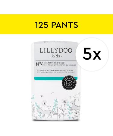 LILLYDOO Skin-Friendly Pants Size 4 (9-15 kg) - Monthly Box of 125 Pieces | Eco-Friendly FSC Mix | International Shipping Available - Buy Online on GoSupps.com