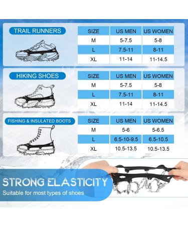 SKSTYLE Crampons: 19-Spikes Ice Cleats for Hiking Boots - Snow Grips for Men, Women, and Kids - Ideal for Hiking, Fishing, Climbing, and Mountaineering - Black (Large) - Buy Online on GoSupps.com