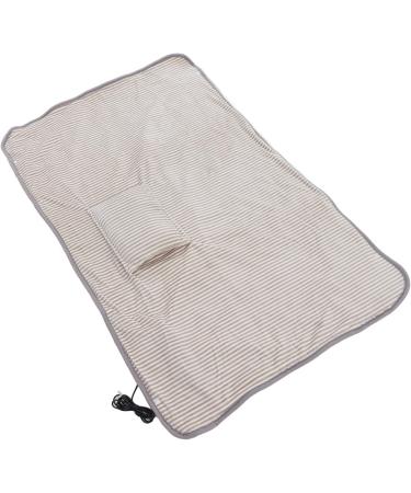 ACOUTO USB Heating Scarf - Skin-Friendly Flannel-Cashmere 5V 10W for Home Office | Cozy Striped Khaki 75x115cm - Buy Online on GoSupps.com