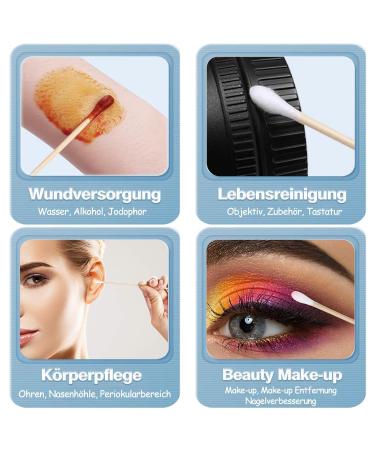 100 Long Cotton Swabs - 15cm Large Head Wooden Ear Sticks for Makeup Cleaning Beauty and Nails - International Shipping - Buy Online on GoSupps.com