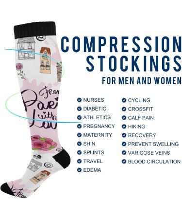 Haskirky High Elasticity Eiffel Tower Compression Socks - Relieve Fatigue, Ideal for Travel and Running - 1 Pair - Buy Online on GoSupps.com