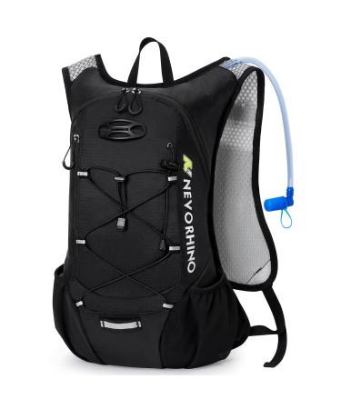 Lightweight Hydration Backpack Running Backpack with 2L Water Bladder Hydro Water Daypack for Cycling Hiking Rave for Men Women Black