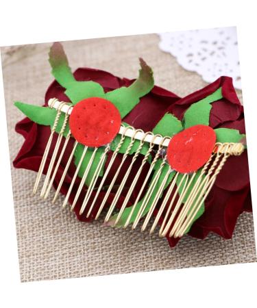 FRCOLOR Red Rose Garland Floral Hair Accessories Bridal Hair Pieces Floral Hair Comb Rose Hair Accessories Rose Flower Comb Fork Comb Wreath Wedding Headgear Flower Hair Accessories medium As Shown - Buy Online on GoSupps.com