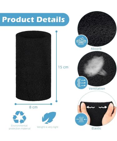 Buy 4 Pcs Sports Bracelets - Elastic Athletic Wrist Tapes for Men - Black & White - Breathable Fabric 5.9 Inch Wrist Size - Buy Online on GoSupps.com