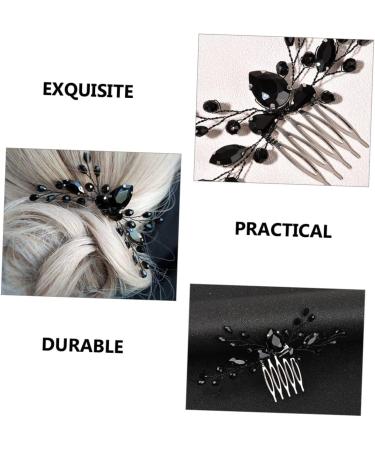 Ipetboom Black Crystal Hair Accessories Brides Hair Decoration Hair Clip for Wedding Vintage Hair Accessories Wedding Headpiece for Bride Bridal Alloy Comb Bridesmaid Fashion - Buy Online on GoSupps.com