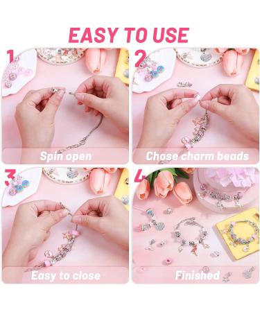 Flasoo DIY Charm Bracelet Making Kit for Teen Girls - Unicorn Mermaid Pink Craft Gifts for Birthday & Holidays - Buy Online on GoSupps.com