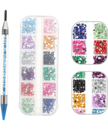 POPETPOP 1 Set crystal rhinestones flatback colorful rhinestones Nail Pen jewelry tool drawing tool Diamond drawing bead set diamond brush charm beads painting pen nail flat blue suit 16x1cm Blue - Buy Online on GoSupps.com