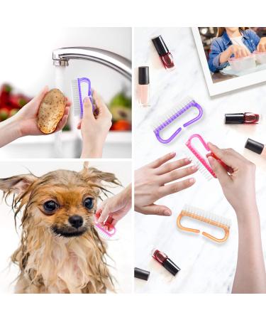 Larbois Handle Grip Nail Brush - 4 Pack Hand & Fingernail Cleaner Kit for Men and Women - Pedicure Scrubbing Brush in Orange - Buy Online on GoSupps.com